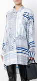 Patterned Panel Silk Blouse