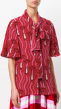 Lipstick Print Blouse