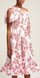 Stencil Floral-Print Midi Dress
