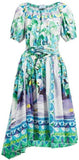 Off-the-Shoulder Shirred Printed Cotton-Poplin Dress