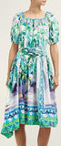 Off-the-Shoulder Shirred Printed Cotton-Poplin Dress