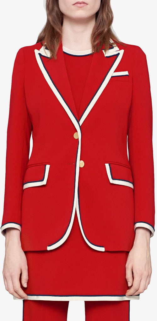 Contrast Blazer in Red