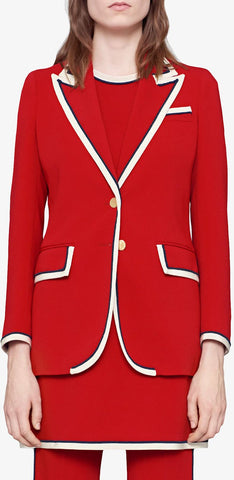 Contrast Blazer in Red