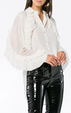 Shirt with Ruffles, White