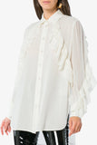 Shirt with Ruffles, White