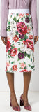 Peony Print Skirt