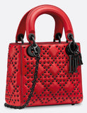 Lady Mini Ultra Red Leather Cross Body Bag | DESIGNER INSPIRED FASHIONS