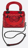 Lady Mini Ultra Red Leather Cross Body Bag | DESIGNER INSPIRED FASHIONS
