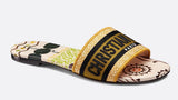 'Dway' Flat Mule in Embroidered Cotton | DESIGNER INSPIRED FASHIONS