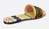 'Dway' Flat Mule in Embroidered Cotton | DESIGNER INSPIRED FASHIONS