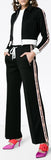 Striped Sports Jacket and Pant Set with Logo