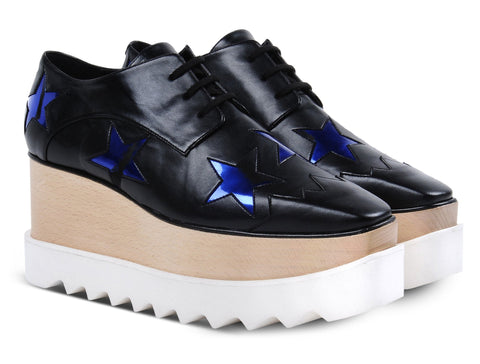 Black Elyse Brushed Star Shoes - DESIGNER INSPIRED FASHIONS