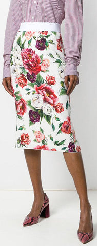 Peony Print Skirt