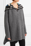 Ribber Wool Scarf Sweater
