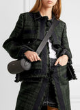 Paneled Canvas-Trimmed Tweed and Denim Jacket
