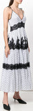 Spotted Lace Detail Flared Dress