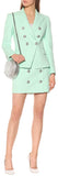 Double-Breasted Jacket and Skirt Set, Mint Green