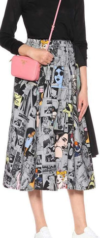 Pop Art Printed Midi Skirt