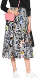 Pop Art Printed Midi Skirt