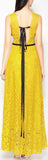 Backless Lace Gown, Yellow
