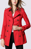 Short Trench Coat in Cherry Red - DESIGNER INSPIRED FASHIONS