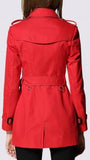 Short Trench Coat in Cherry Red - DESIGNER INSPIRED FASHIONS