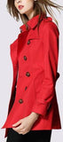 Short Trench Coat in Cherry Red - DESIGNER INSPIRED FASHIONS