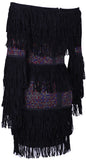 Crystal-Embellished Off-the-Shoulder Fringed Mini Dress *Low Stock*
