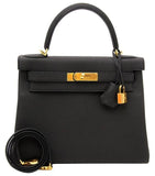Black Epsom Sellier Kelly 28cm | DESIGNER INSPIRED FASHIONS
