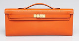 Orange Epsom Leather Kelly Cut Bag