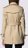 Short Trench Coat in Khaki - DESIGNER INSPIRED FASHIONS
