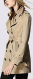 Short Trench Coat in Khaki - DESIGNER INSPIRED FASHIONS