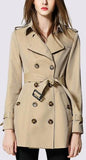 Short Trench Coat in Khaki - DESIGNER INSPIRED FASHIONS