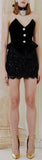 Sequined Velvet and Lace Bustier Mini Dress