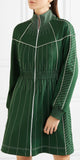 Embroidered Zip Mini Dress