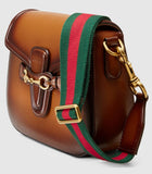 Lady Web Medium Leather Shoulder Bag - Brown - DESIGNER INSPIRED FASHIONS