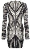 Geometric Sequin-Embellished Mini Dress