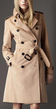 Notched Collar Buckle Sleeve and Waist Tie Trench Coat in Apricot or Black - DESIGNER INSPIRED FASHIONS