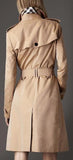 Notched Collar Buckle Sleeve and Waist Tie Trench Coat in Apricot or Black - DESIGNER INSPIRED FASHIONS