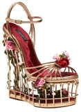 Rose-Embellished Caged Sandals - DESIGNER INSPIRED FASHIONS