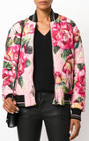 Rose Print Bomber Jacket