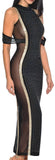 Crystal-Embellished Sheer-Paneled Dress