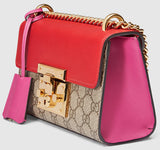 Padlock GG Supreme Shoulder Bag - (Red & Deep Pink-Black & Brown) - DESIGNER INSPIRED FASHIONS