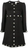 A-line Wool Studded Dress - Black or White | DESIGNER INSPIRED FASHIONS