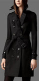 Slim Fit Trench Coat in Black - DESIGNER INSPIRED FASHIONS