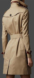 Slim Fit Trench Coat in Khaki - DESIGNER INSPIRED FASHIONS