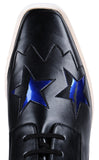 Black Elyse Brushed Star Shoes - DESIGNER INSPIRED FASHIONS