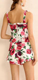 Peony Print Ruffled Corset Top and Short Set