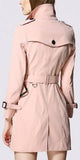 Double-Breasted Trench Coat in Blush Pink - DESIGNER INSPIRED FASHIONS