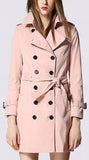 Double-Breasted Trench Coat in Blush Pink - DESIGNER INSPIRED FASHIONS
